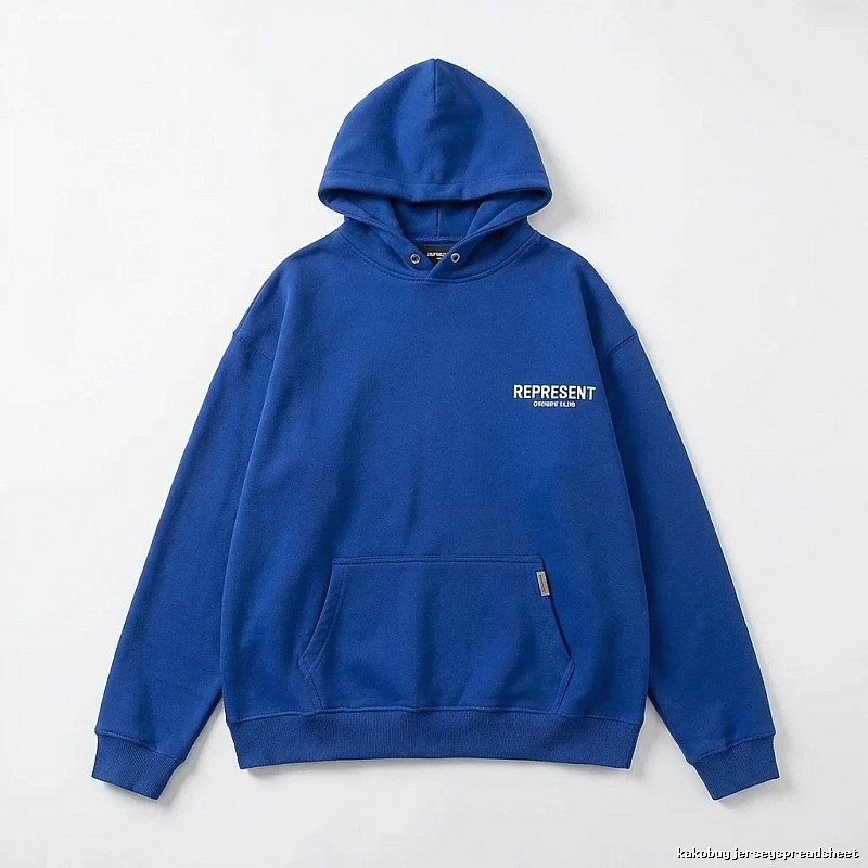 REPRESENT Owners Club Simple Style Blue Hoodie