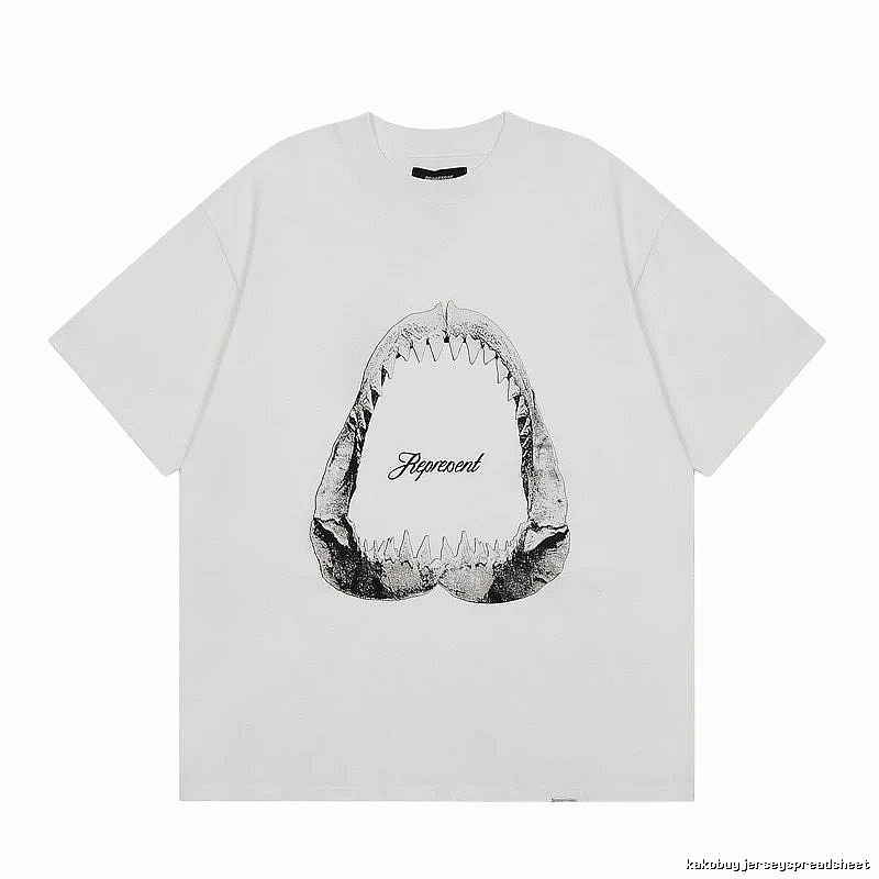 Represent Shark Jaw Print High Street Style White T-shirt