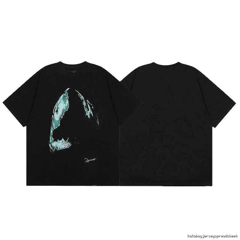 Represent Shark Print High Street Style Black T-Shirt