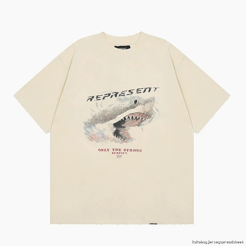 Represent Shark Print Vintage Beige T-Shirt