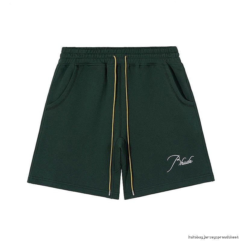 RHUDE casual style dark green shorts