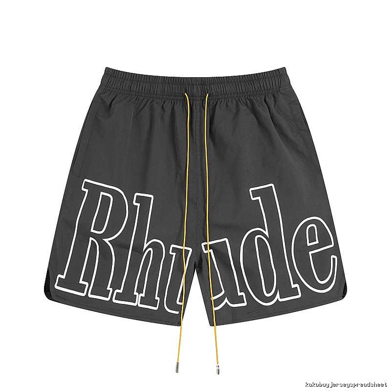 RHUDE letter-style black shorts