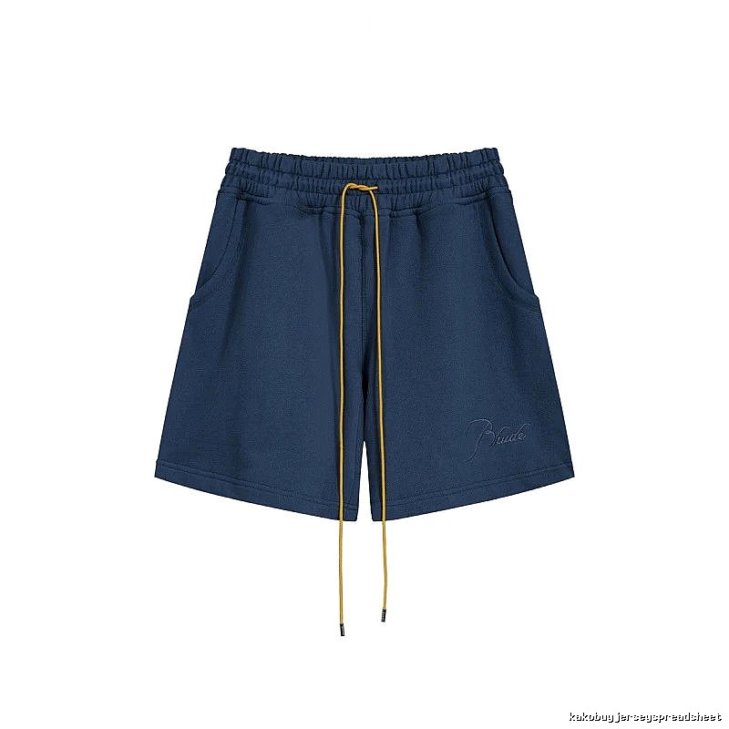 RHUDE minimalist style navy blue shorts