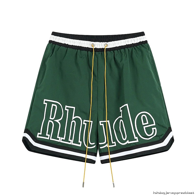 RHUDE sporty dark green shorts