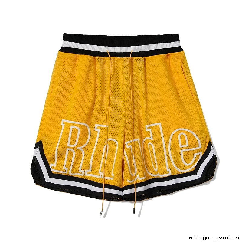 RHUDE sporty yellow shorts