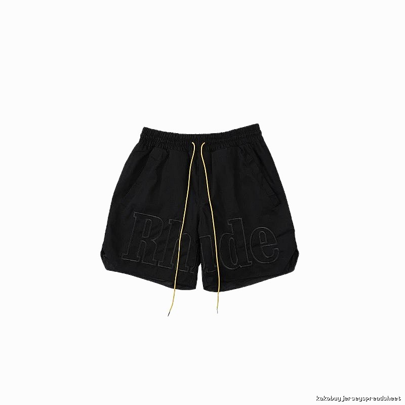 RHUDE trendy brand casual black shorts