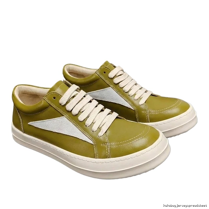 Rick Owens retro-style olive green skate shoes