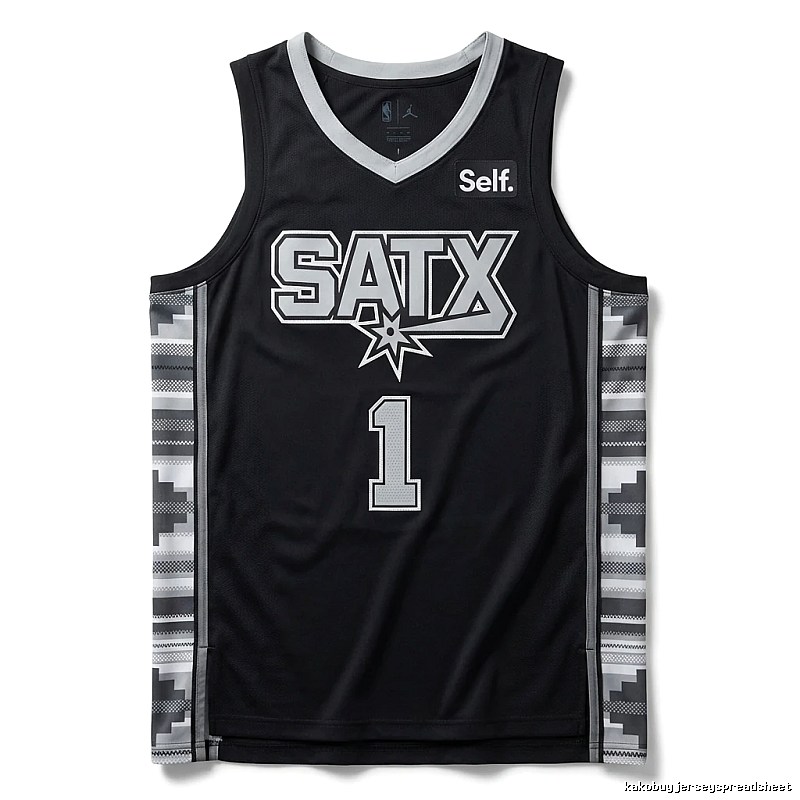 Self. Spurs Wind Black Jersey