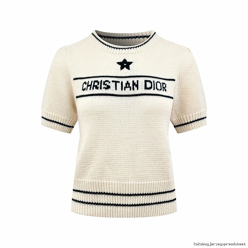 Short Sleeve Knit Sweater in Black by Dior