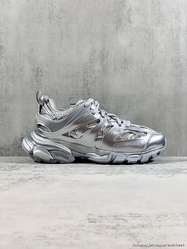 Silver Runner Sneaker by Balenciaga with Silver Layered Runner Side Profile