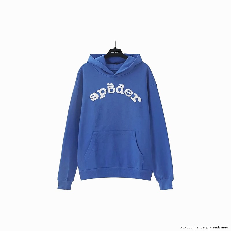 Sp5der Letter Trendy Brand Style Blue Sweatshirt