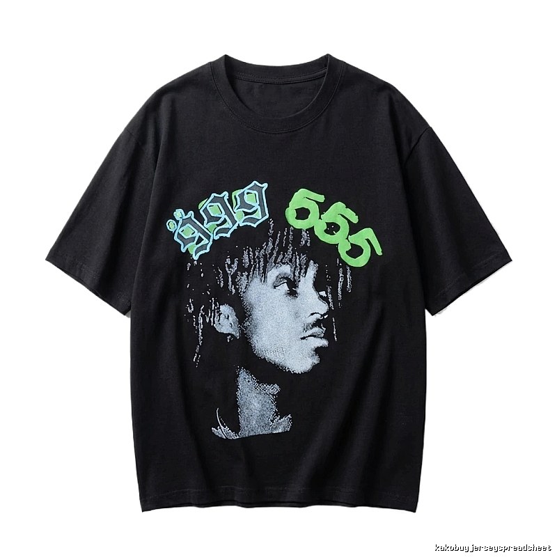 Sp5der Portrait Print Trendy Black T-shirt