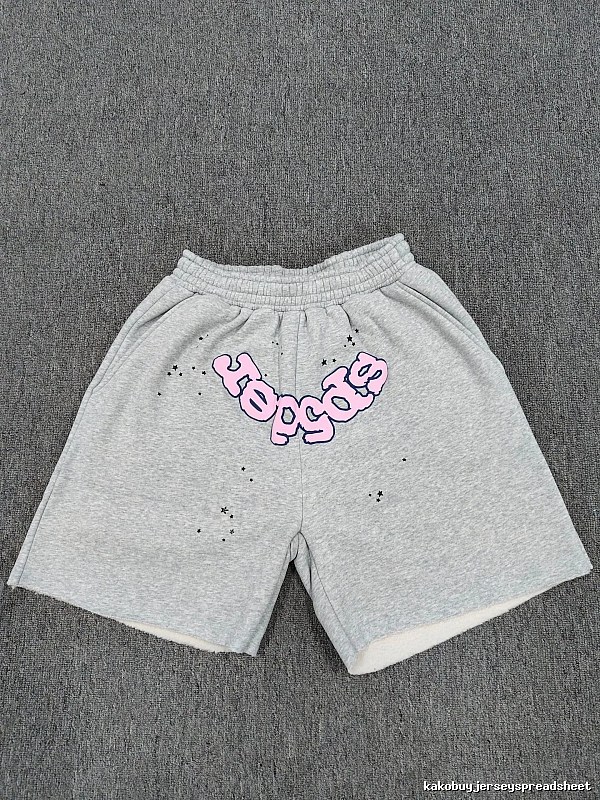 Sp5der Printed Street Style Grey Shorts