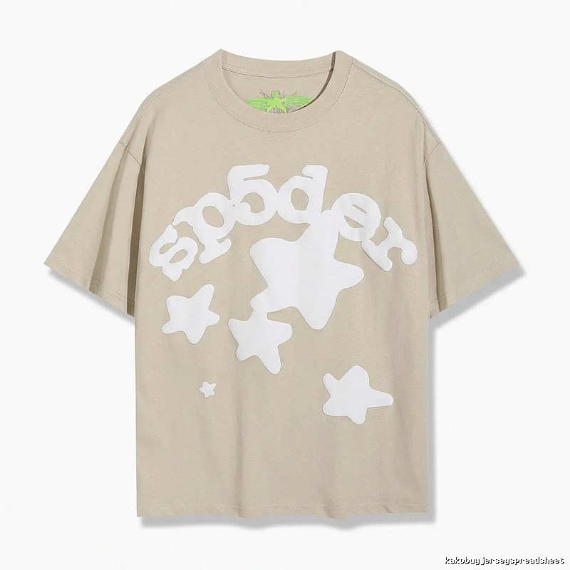 Sp5der Star Trendy Brand Khaki T-shirt