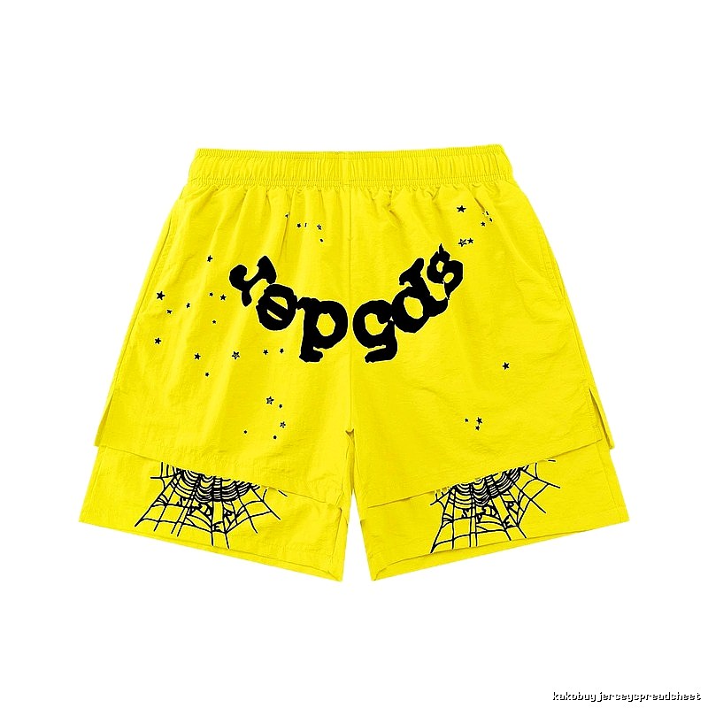 Sp5der trendy and cool style yellow shorts