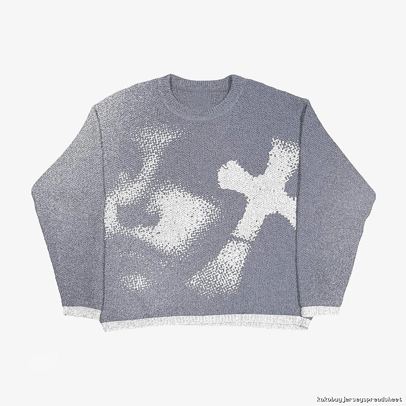 Statement Anime graphic sweater Black Knit Top for Outdoor Plans