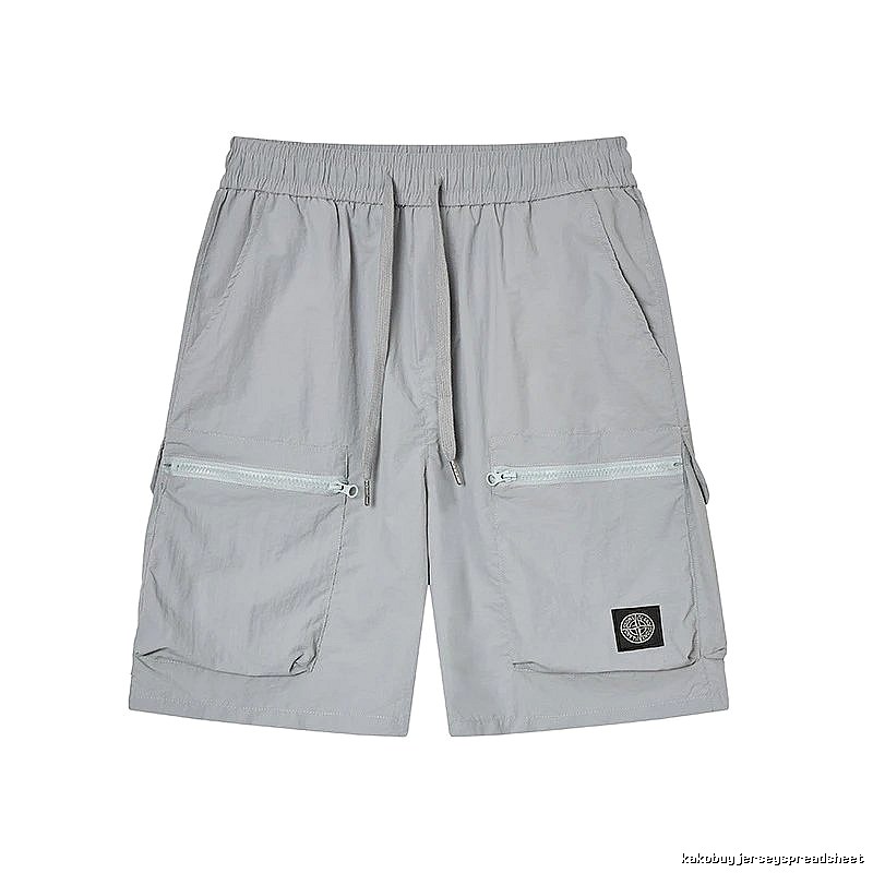 Stone Island Badge Street Style Light Grey Cargo Shorts