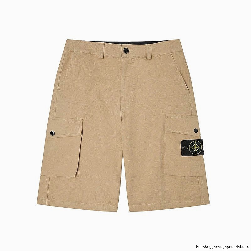 Stone Island Classic Functional Workwear Style Khaki Shorts