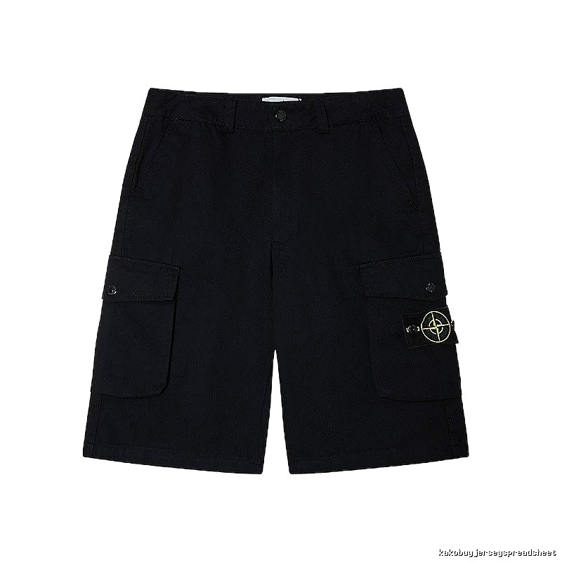 Stone Island Classic Workwear Style Black Cargo Shorts
