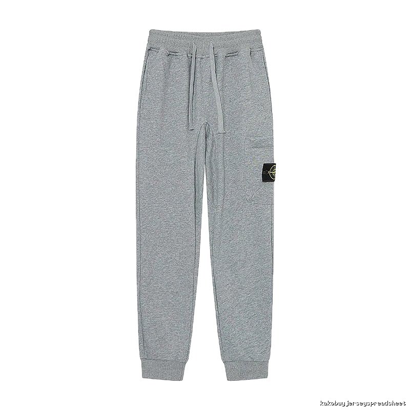 Stone Island Compass Logo Casual Light Grey Cuffed Sweatpants