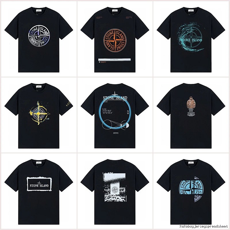 Stone Island Compass Print Street Style Black T-Shirt
