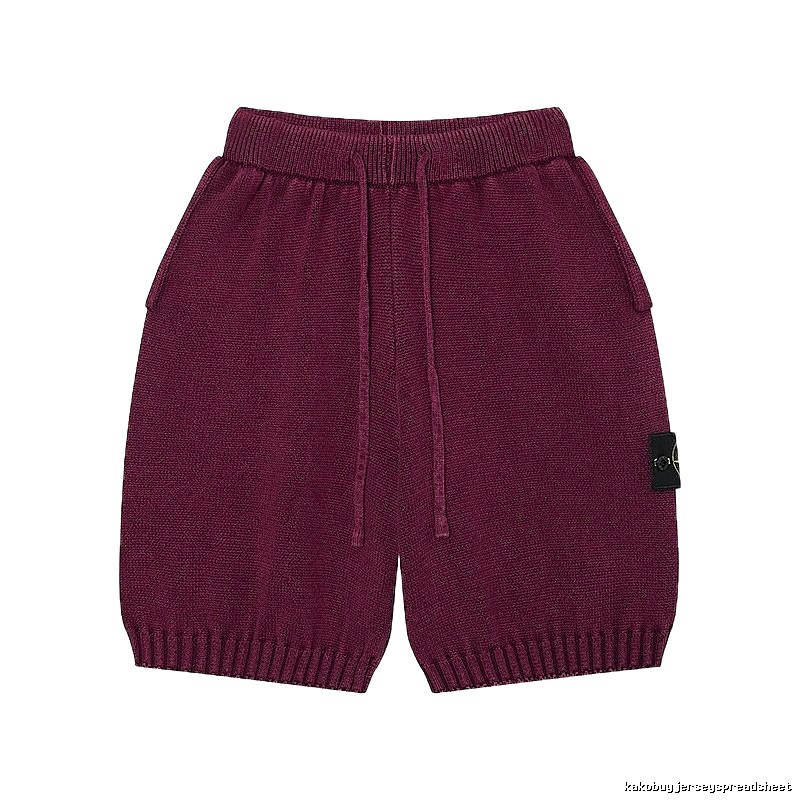 Stone Island Knit Casual Style Burgundy Shorts