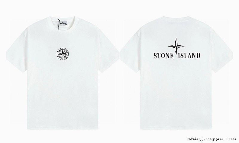 Stone Island Printed Street Style White Short Sleeve T-shirt