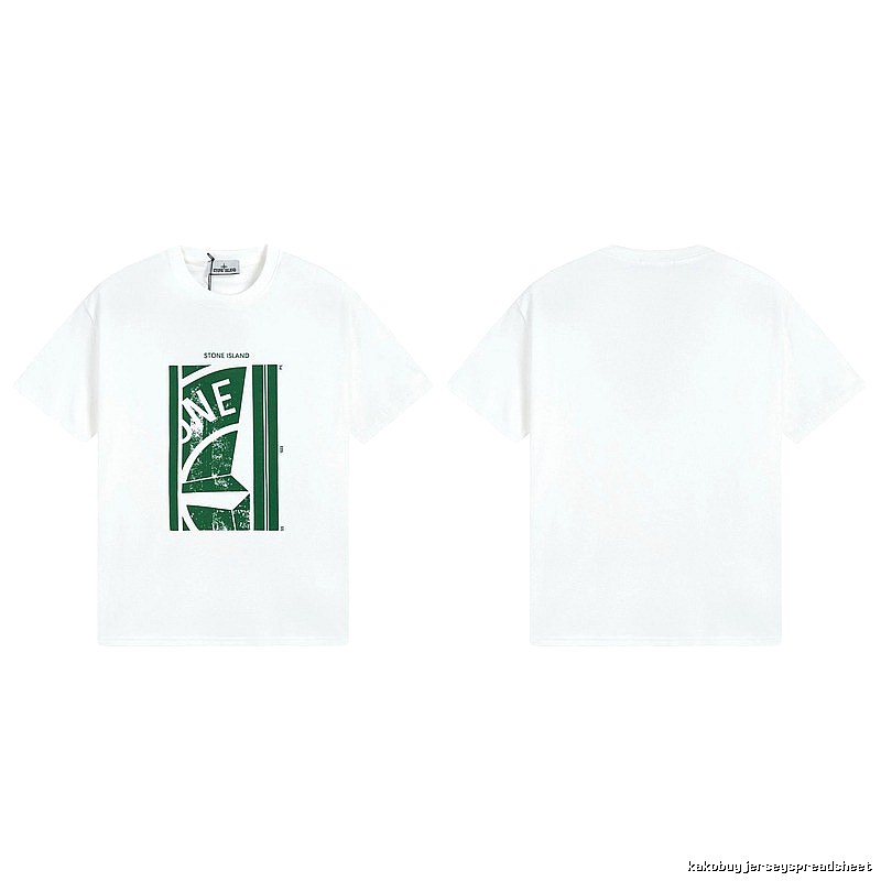 Stone Island Printed Street Style White Short Sleeve T-Shirt