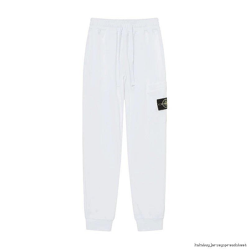 StoneIsland Badge Workwear Style White Sweatpants