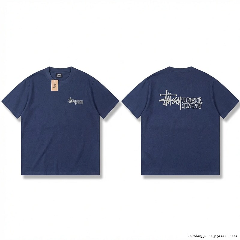 Stussy basic casual dark blue T-shirt