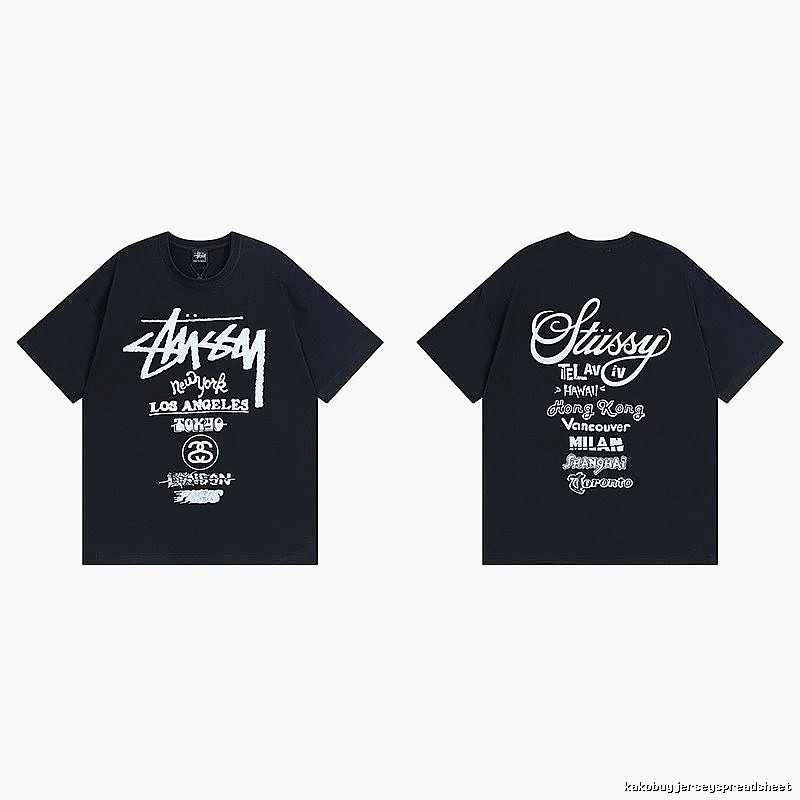 Stussy Black Spider Graphic T-Shirt Bold Graphic Logo