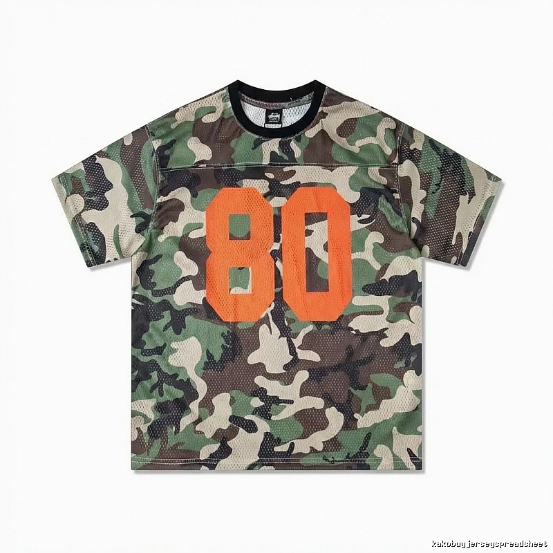 Stussy camouflage-style short-sleeve with the number 80