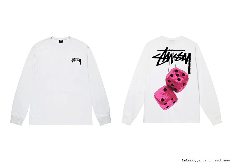 Stussy Dice Pattern White Long-sleeve Shirt