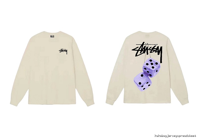 Stussy Dice Print Off-white Long-sleeve Shirt