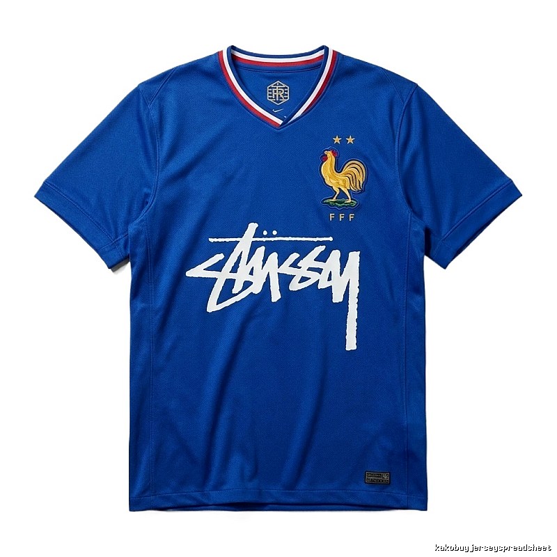 Stussy France National Team Co-branded Blue T-shirt
