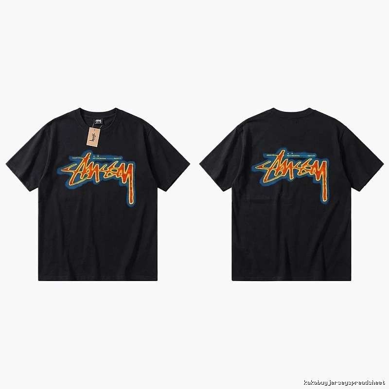 Stussy graffiti-style black T-shirt