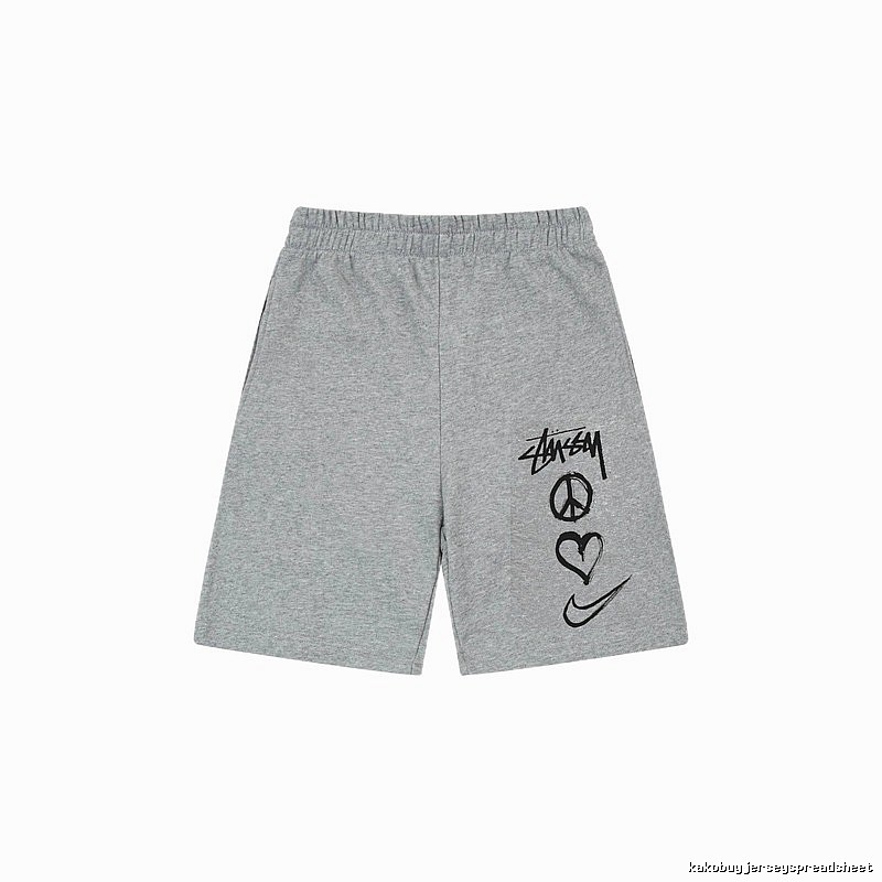 Stussy graffiti-style gray shorts