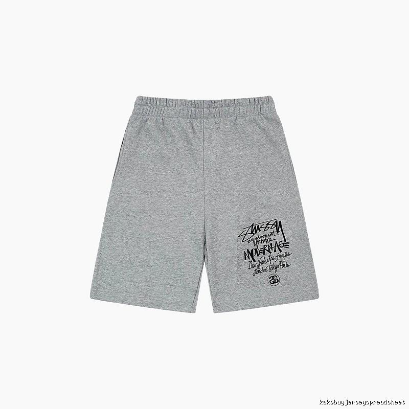 Stussy graffiti-style grey shorts