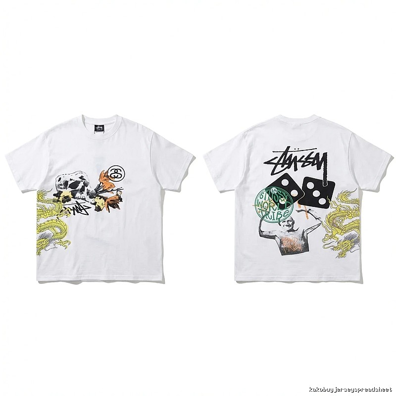 Stussy graffiti-style white T-shirt