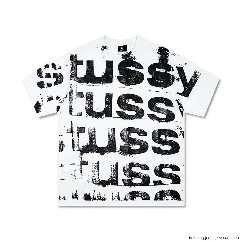 Stussy letter print white T-shirt