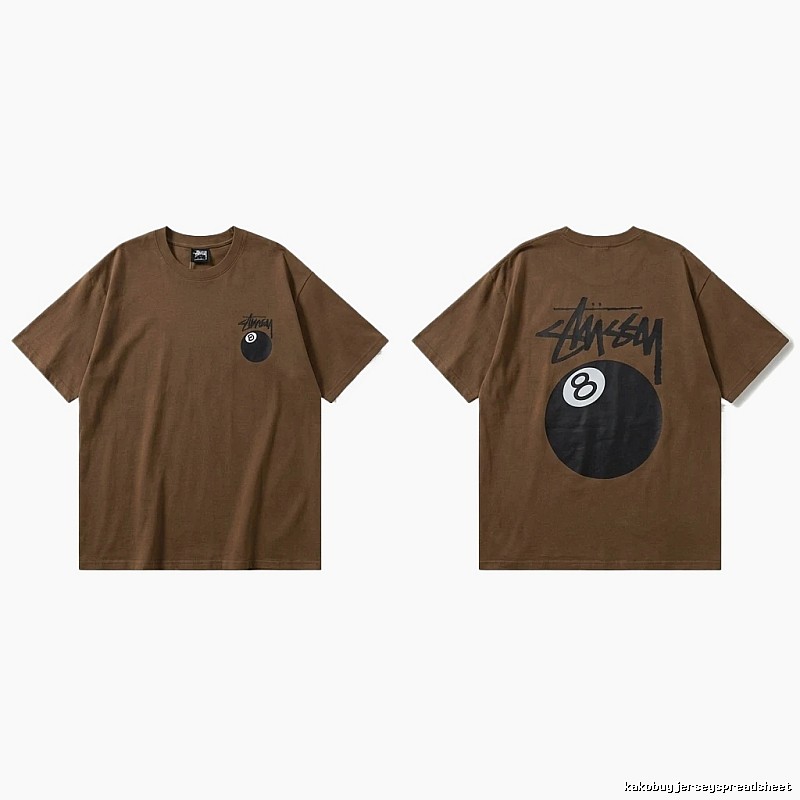 Stussy No.8 Ball Trendy Brown T-shirt