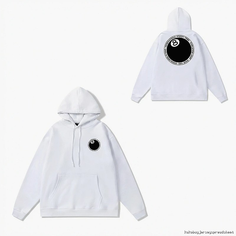 Stussy No.8 Ball White Hoodie