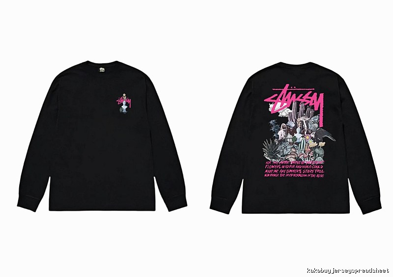 Stussy-printed trendy black T-shirt
