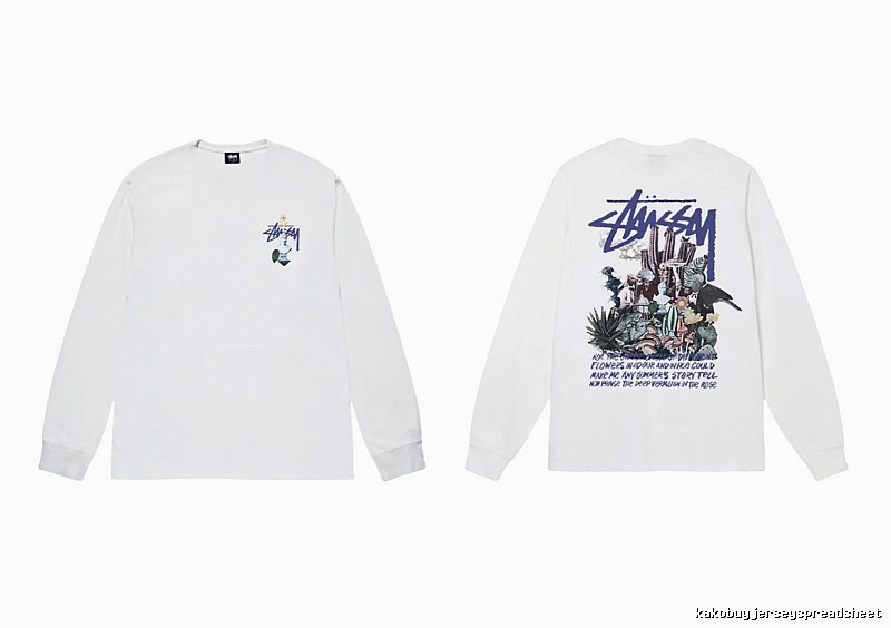 Stussy printed trendy white long-sleeve