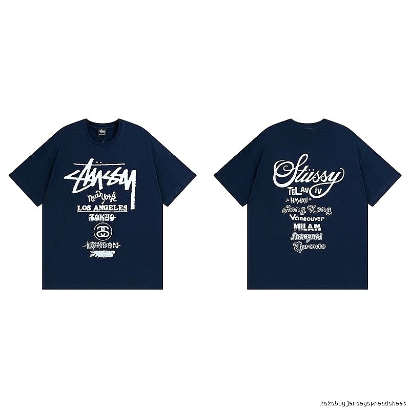 Stussy Simple Logo Finish Spider Graphic T-Shirt Minimal Look