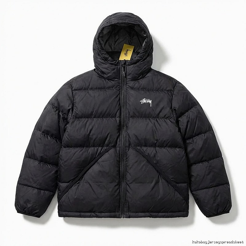 Stussy trendy and cool black down jacket