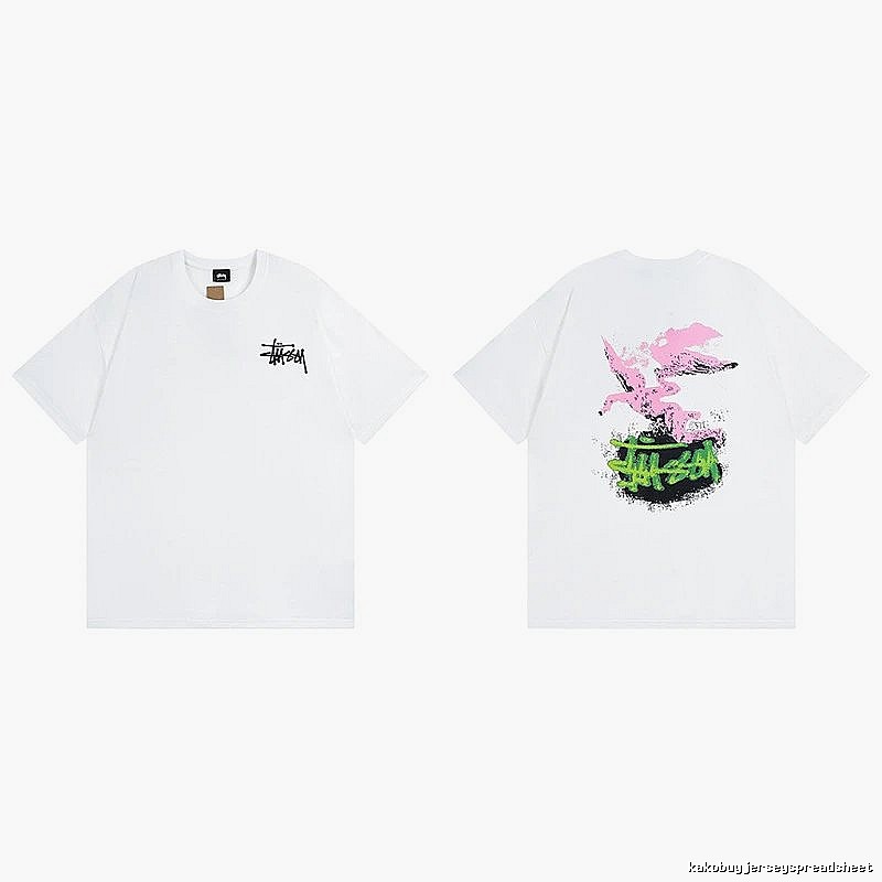 Stussy White Spider Graphic T-Shirt Commuter Look Logo