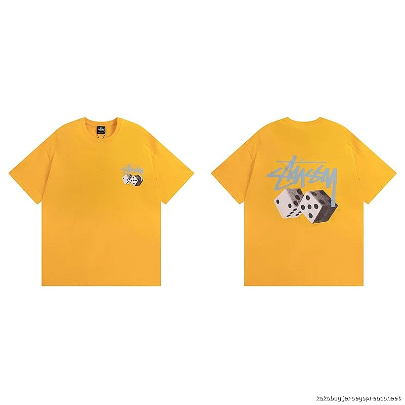 Stussy Yellow Spider Graphic T-Shirt Summer Styling Logo