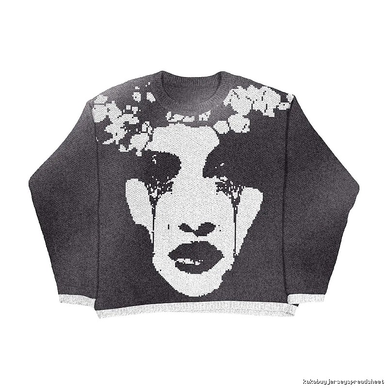Summer Anime graphic sweater Black Knit Top with Clean Finish