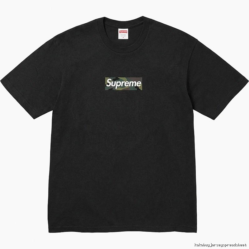 Supreme camouflage style black T-shirt